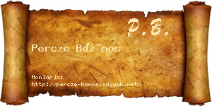 Percze Bános névjegykártya